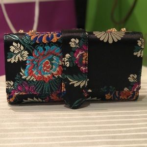 Aldo Ornate Floral Black Clutch
